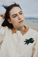 JELONEK ROGACZ zielony - broszka